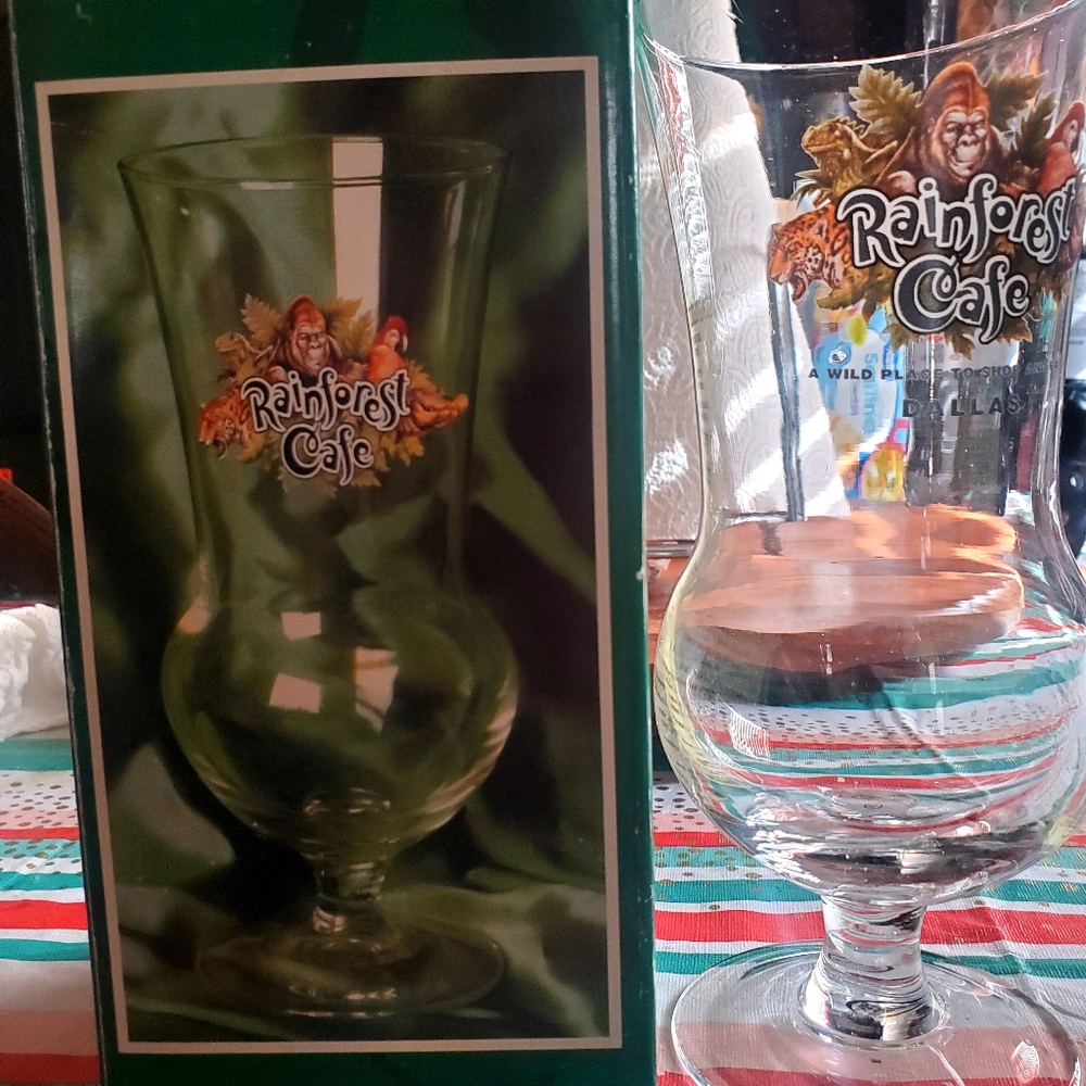 Rainforest Cafe Glass Dallas Tall Fancy Drink - Picture 5 of 5